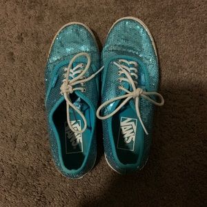 Blue Sequin Vans